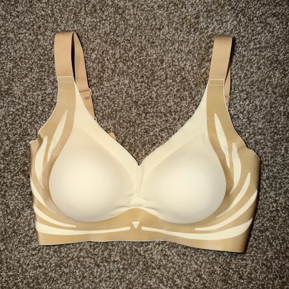 Elegant Cream and Tan Women's Bra
